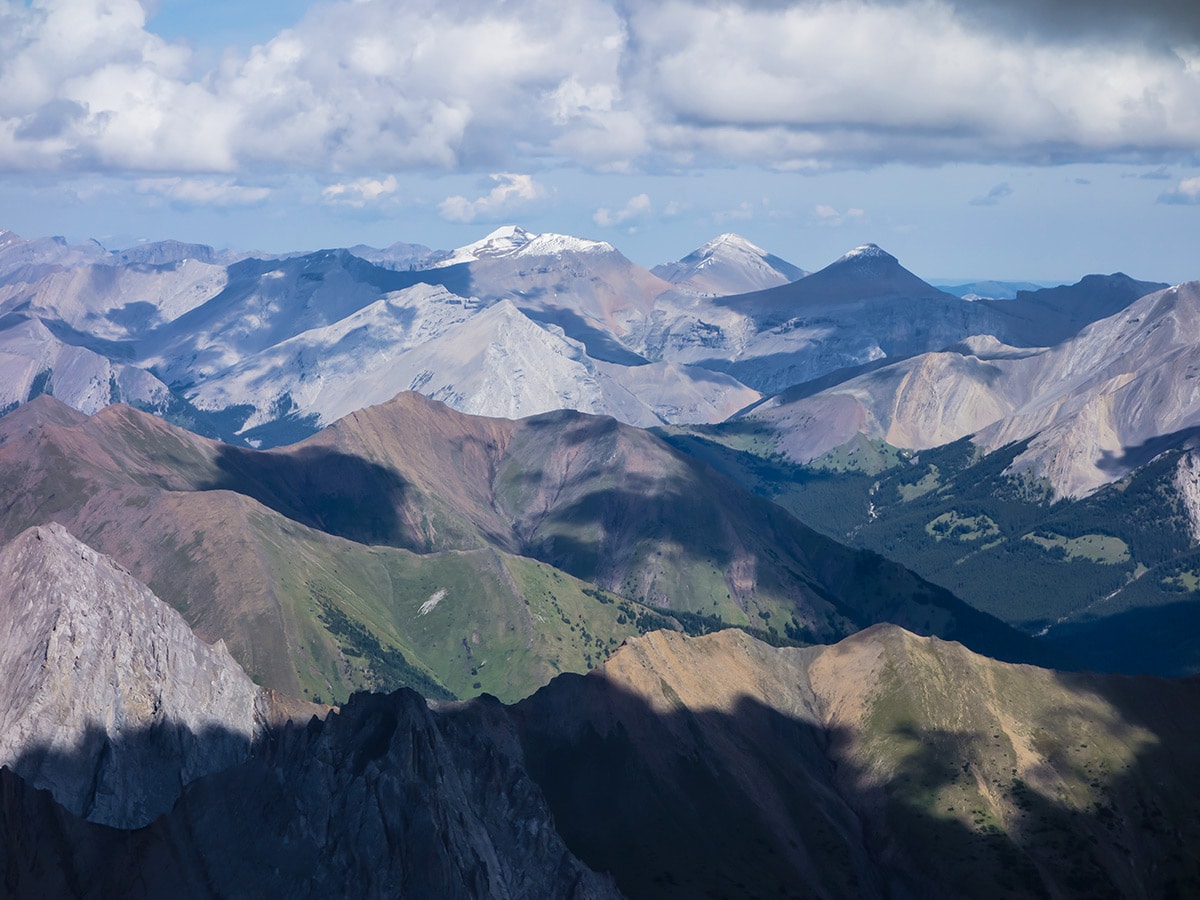 Stunning views from Mist Mountain scramble in Kananaskis near Canmore, the Canadian Rockies