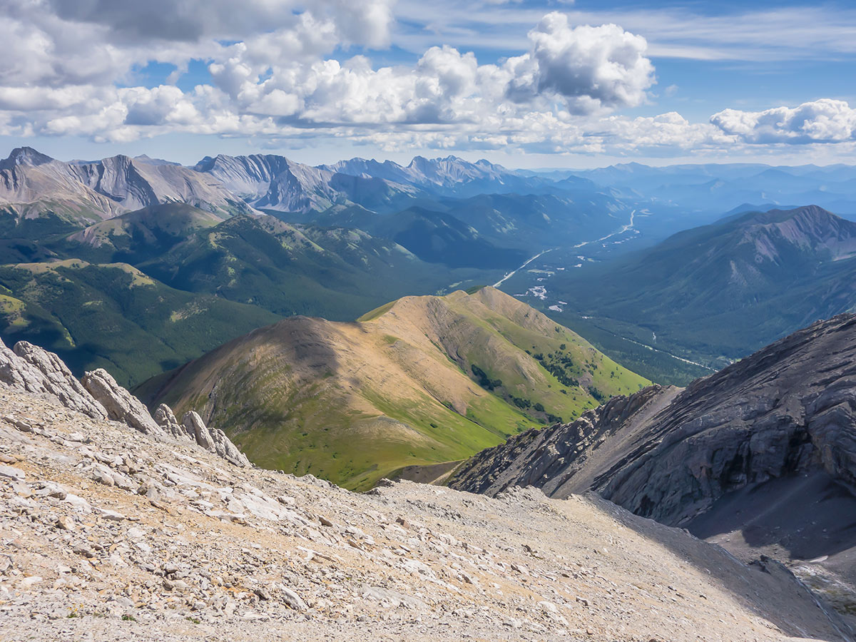 Beautiful colours on Mist Mountain scramble in Kananaskis near Canmore, the Canadian Rockies