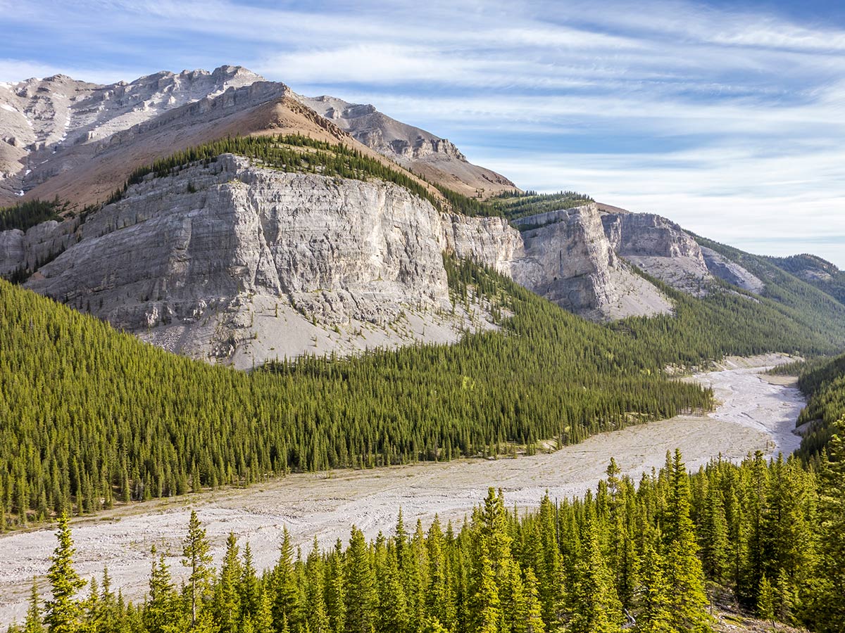 Canyon Creek view on Mount Howard scramble in Kananaskis near Canmore, the Canadian Rockies