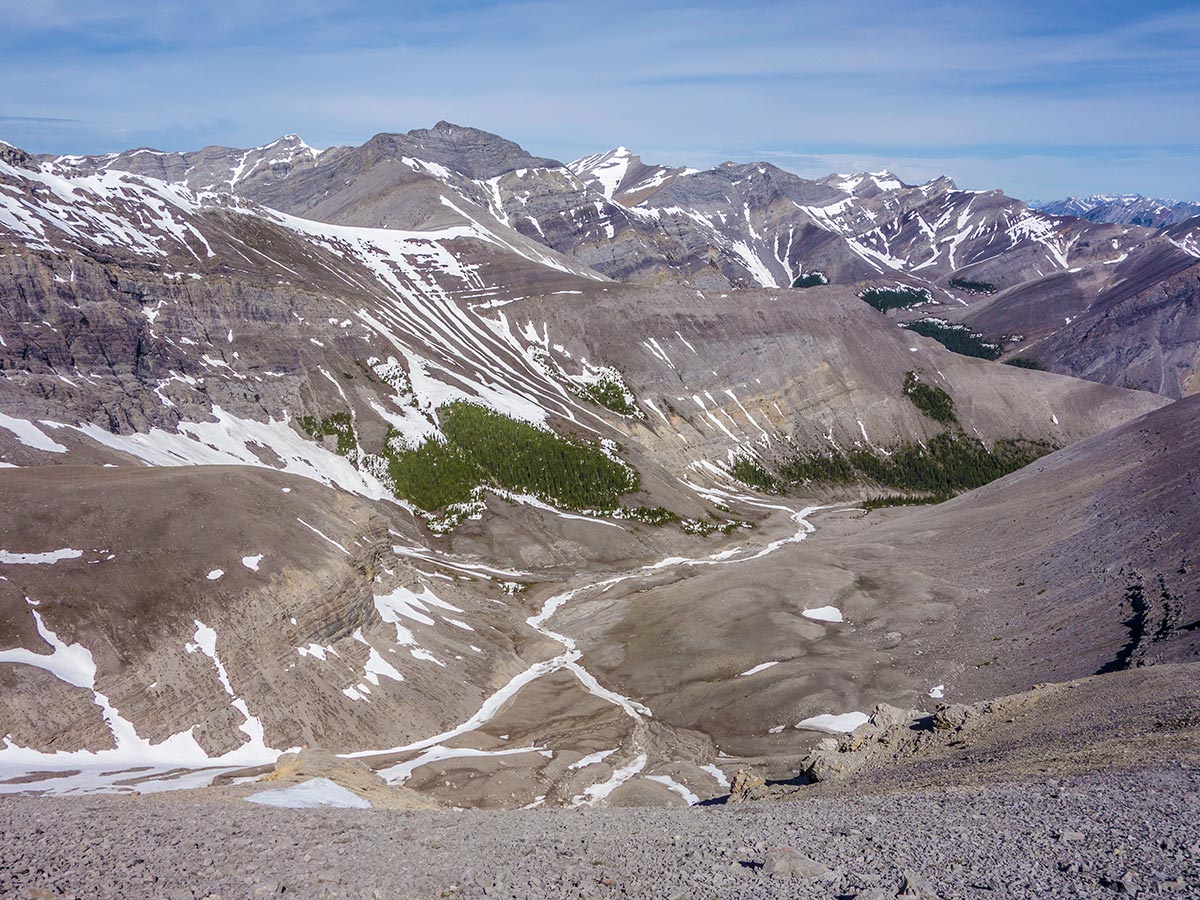 Canyon Creek from Mount Howard scramble in Kananaskis near Canmore, the Canadian Rockies