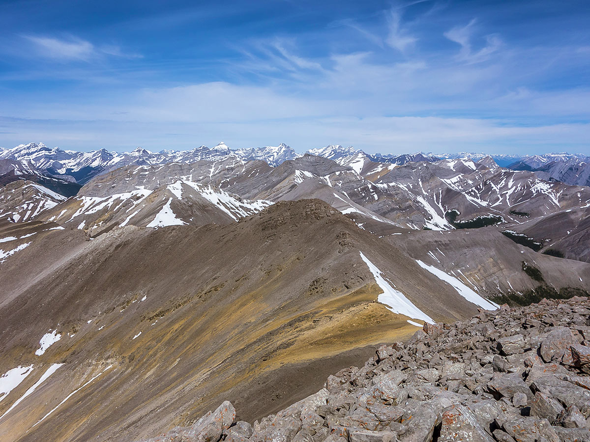 Beautiful scenery from Mount Howard scramble in Kananaskis near Canmore, the Canadian Rockies