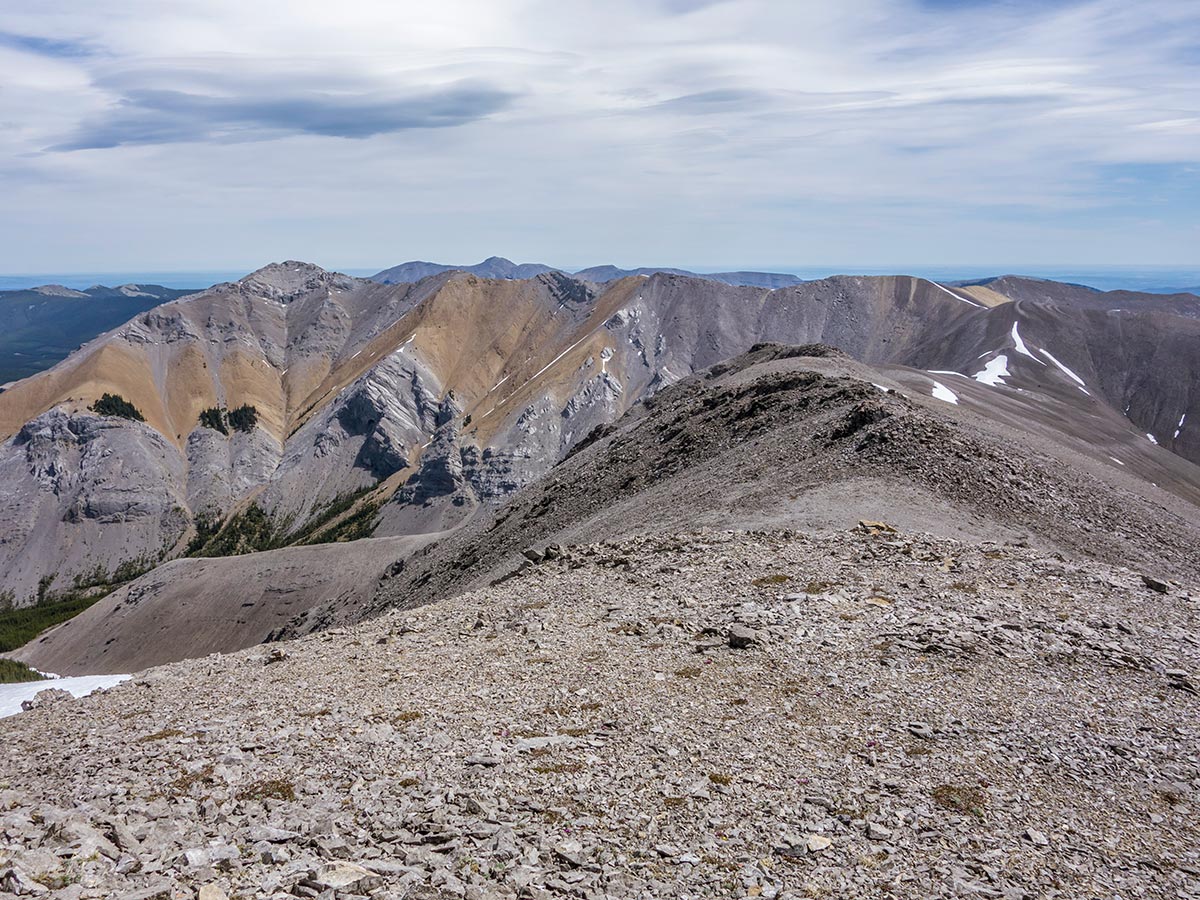 Stunning views of Mount Howard scramble in Kananaskis near Canmore, the Canadian Rockies