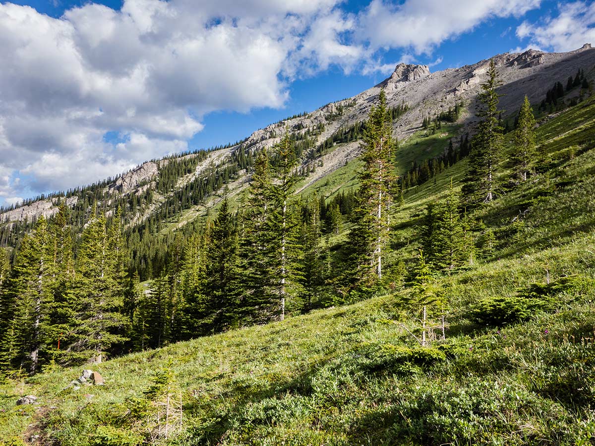 Views of Mount Lougheed scramble in Kananaskis near Canmore, the Canadian Rockies