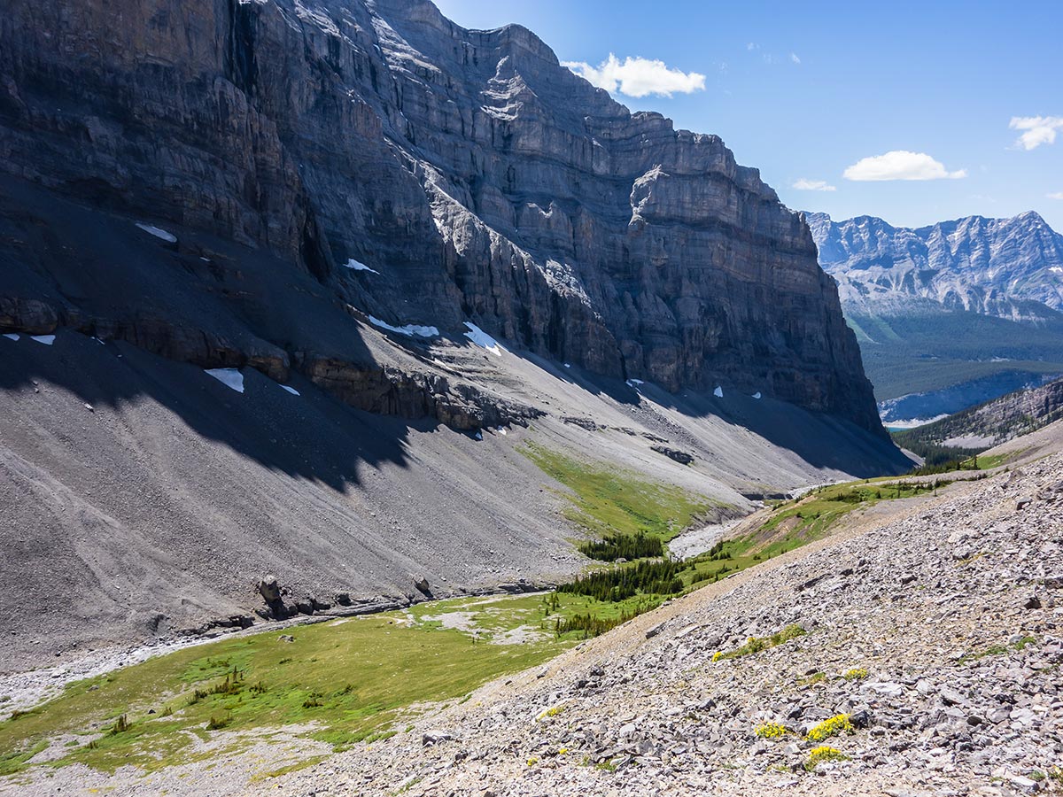 Spencer Creek Valley on Mount Lougheed scramble in Kananaskis near Canmore, the Canadian Rockies