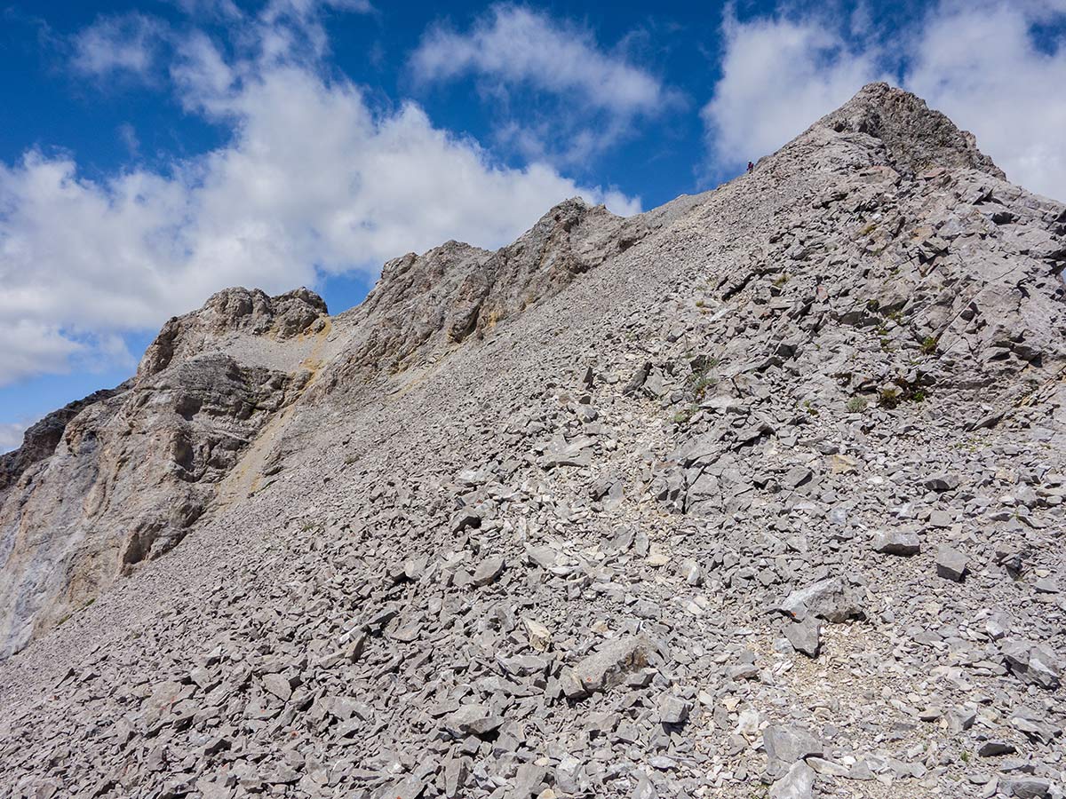 Ascent of Smutwood Peak scramble in Kananaskis near Canmore, the Canadian Rockies