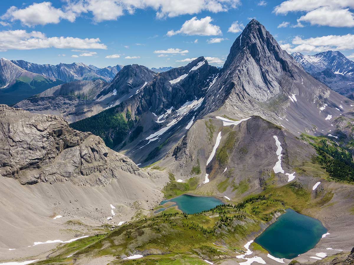 Great scenery on Smutwood Peak scramble in Kananaskis near Canmore, the Canadian Rockies