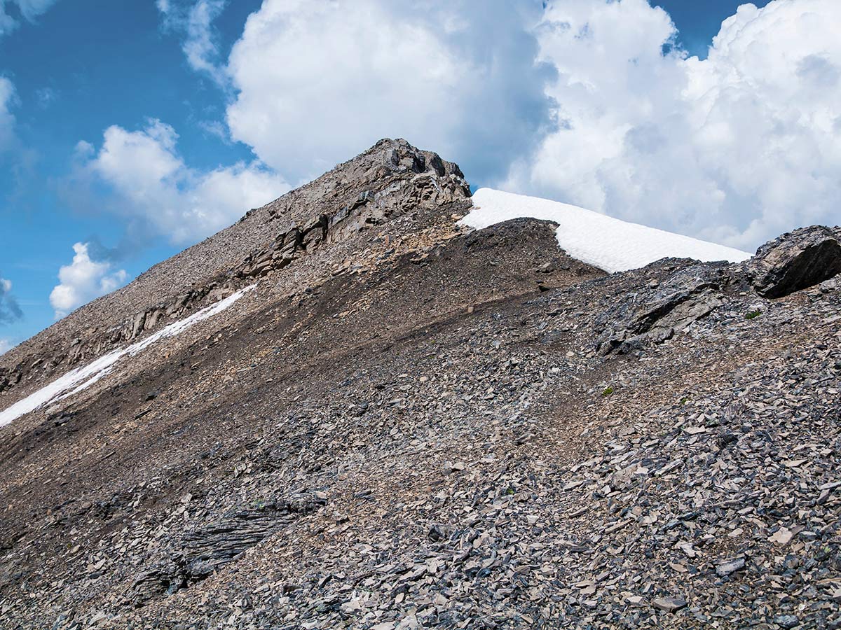 Last part of Snow Peak scramble in Kananaskis near Canmore, the Canadian Rockies