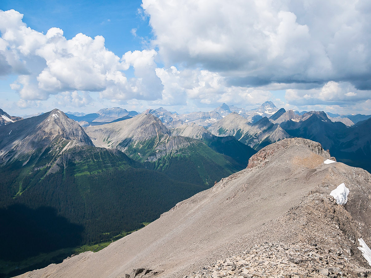 Trail of Snow Peak scramble in Kananaskis near Canmore, the Canadian Rockies