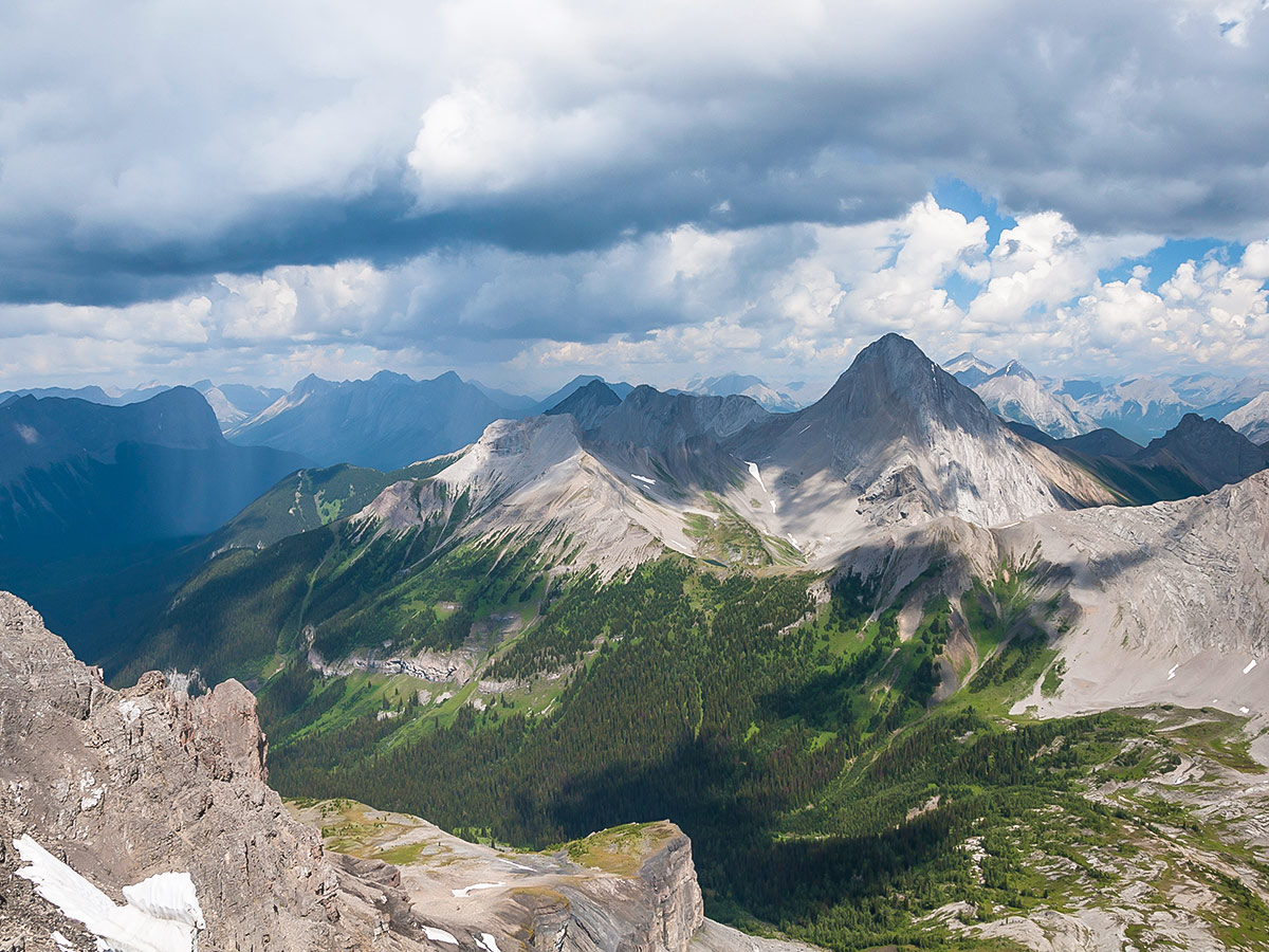 Mt Smuts and Smuts Pass on Snow Peak scramble in Kananaskis near Canmore, the Canadian Rockies