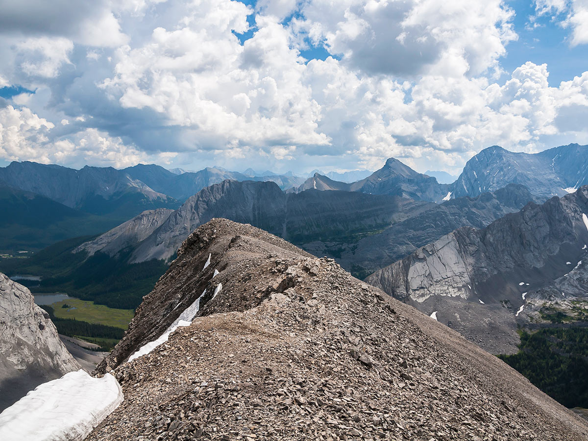 Burstall Lakes on Snow Peak scramble in Kananaskis near Canmore, the Canadian Rockies