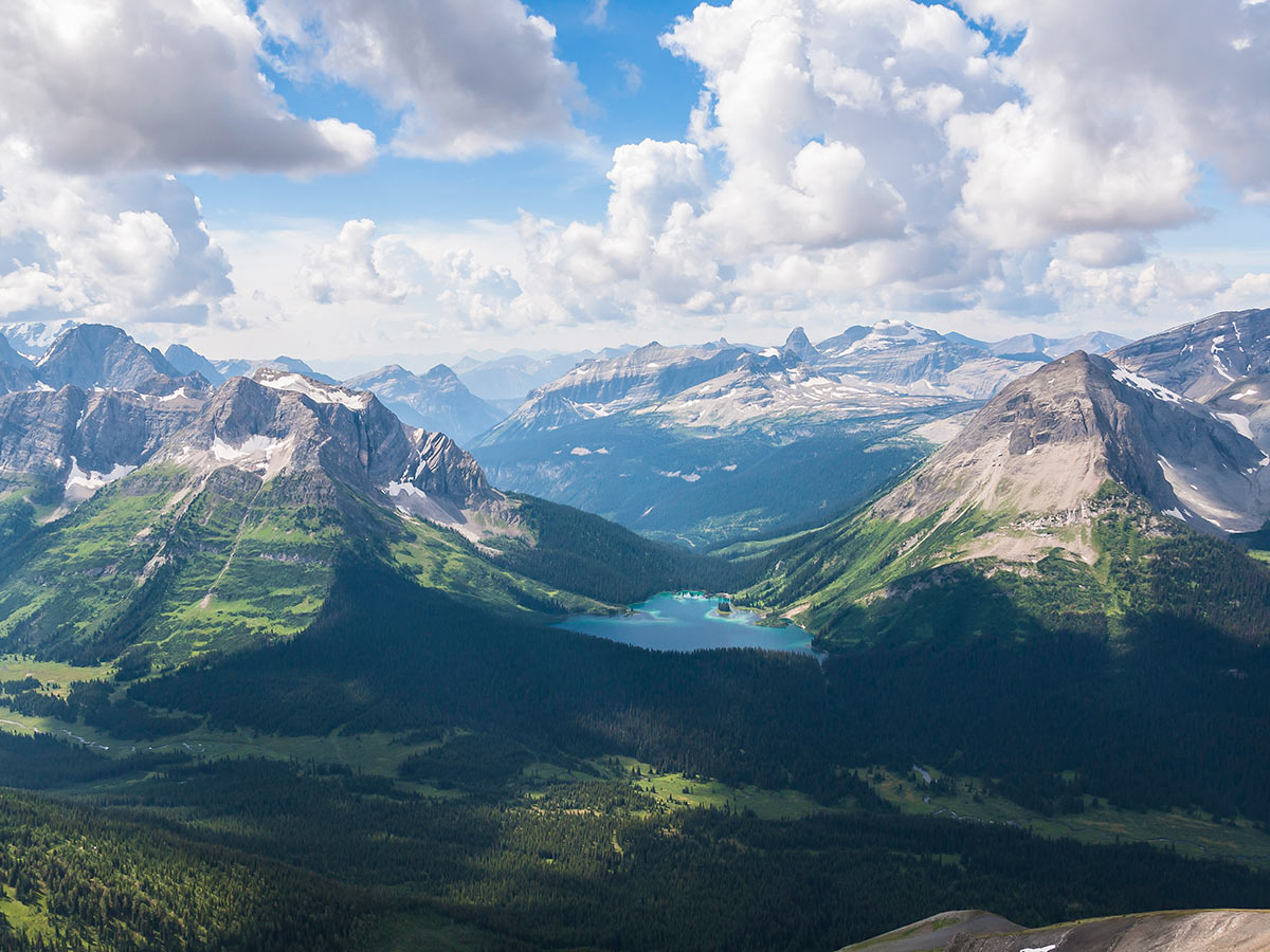 Leman Lake on Snow Peak scramble in Kananaskis near Canmore, the Canadian Rockies