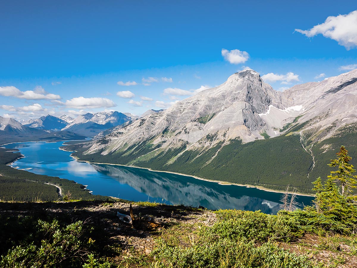 Spray Lakes from Mount Sparrowhawk scramble in Kananaskis near Canmore, the Canadian Rockies