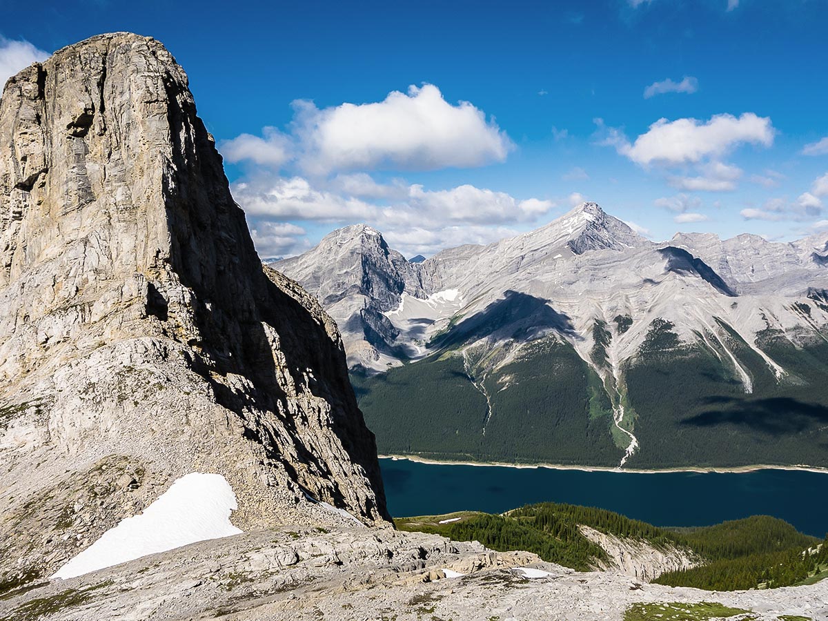 Reads Tower on left from Mount Sparrowhawk scramble in Kananaskis near Canmore, the Canadian Rockies