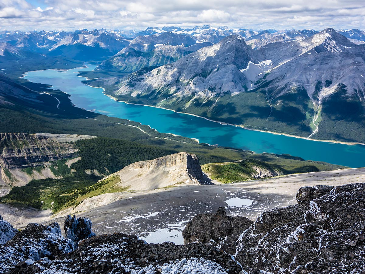 Mount Sparrowhawk scramble in Kananaskis has great views of Reads Tower and Spray Lakes