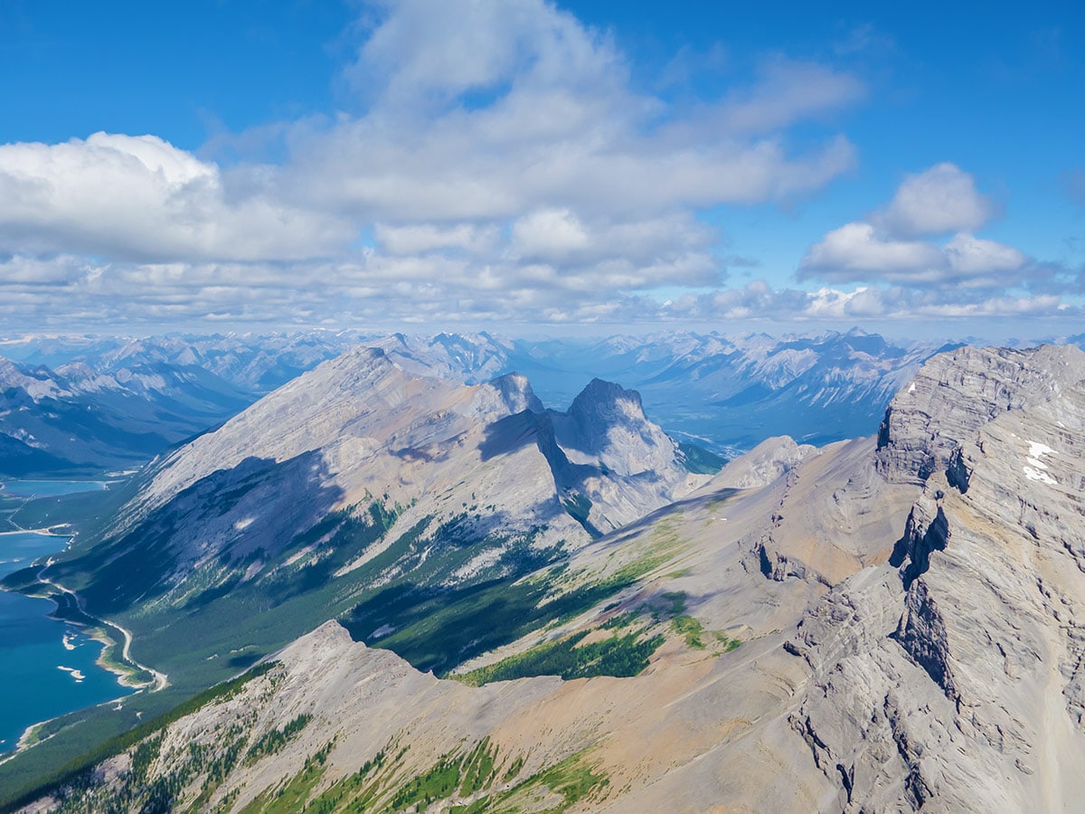 The Three Sisters and Windtower on Mount Sparrowhawk scramble in Kananaskis near Canmore, the Canadian Rockies