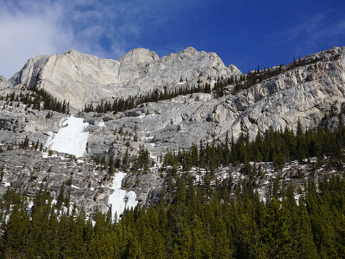 Scenery from Galatea Creek and Lillian Lake snowshoe trail in Kananaskis near Canmore