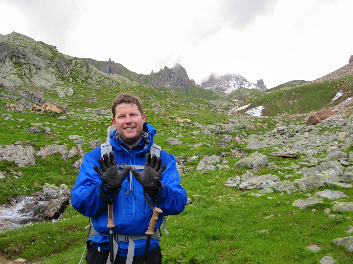 Richard on GR5 backpacking trip in Alps