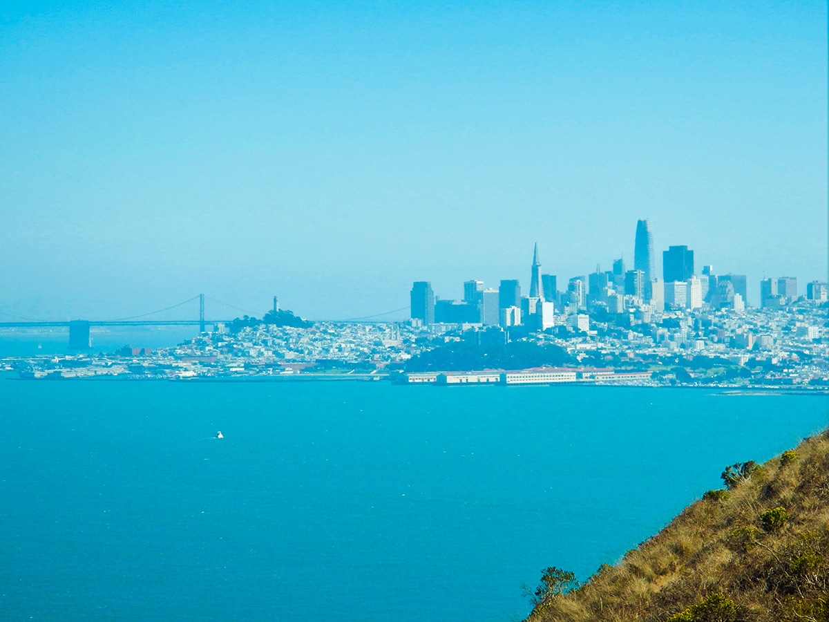 San Francisco on Kirby Cove hike in North Bay of San Francisco, California