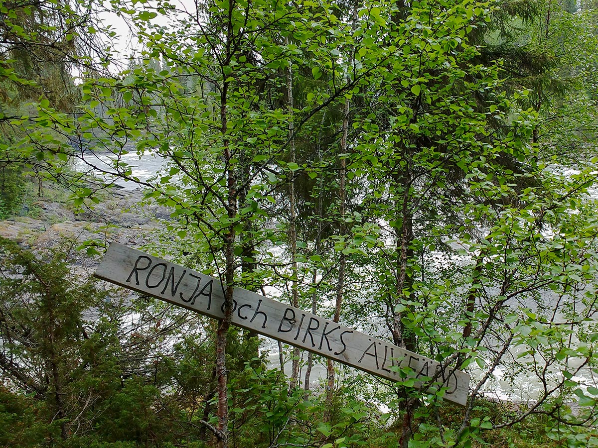 Sign on Ristafallsrundan hike in Åre, Sweden