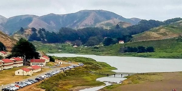 Panorama of Hill 88 Loop hike in North Bay of San Francisco, California