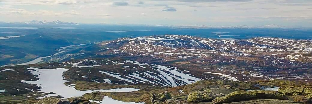 Mountains in Norway as seen from Åreskutan hike in Åre, Sweden