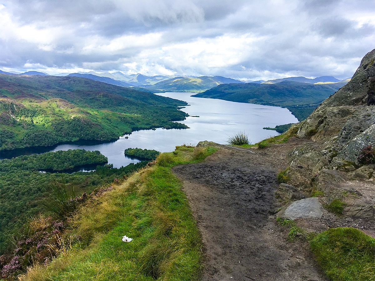 Summit on Ben A'an hike in Loch Lomond and The Trossachs region in Scotland