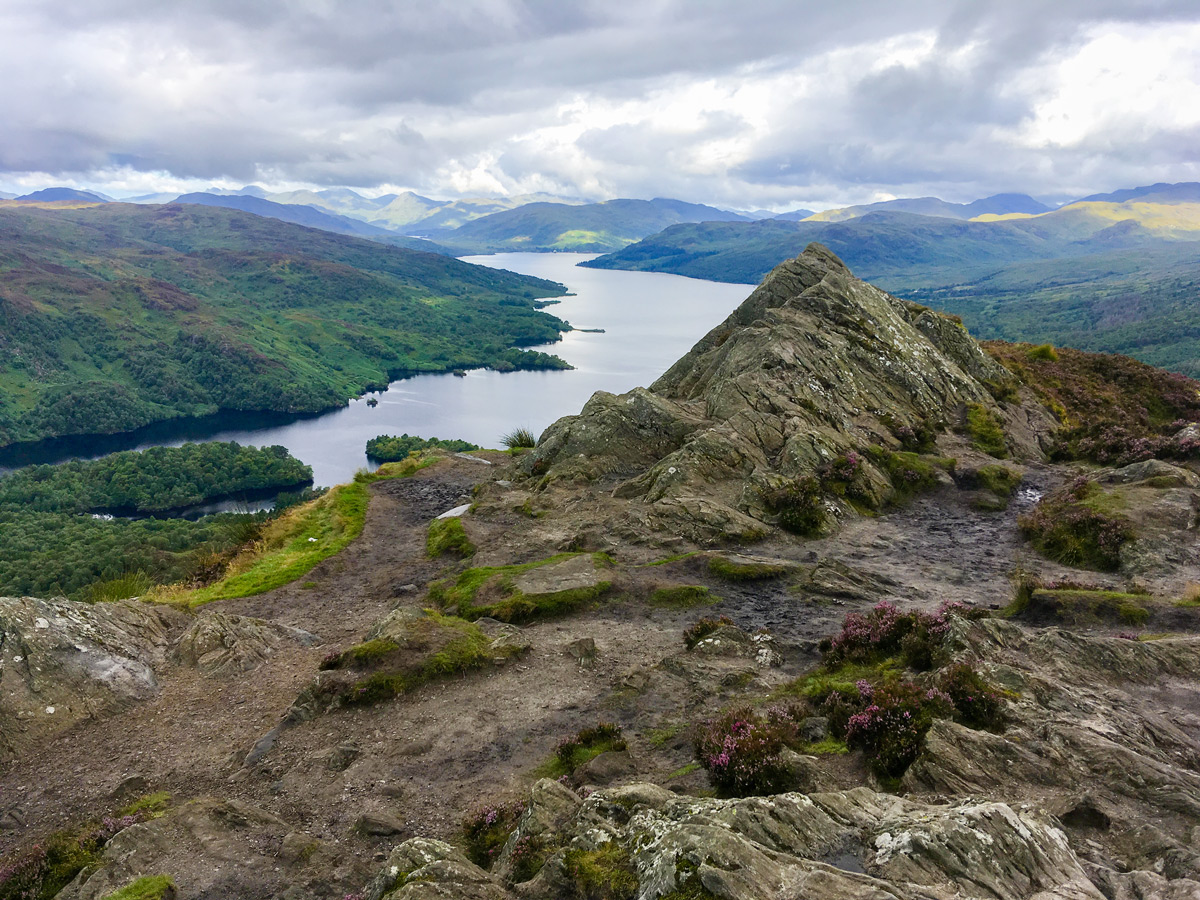 Loch Achray on Ben A'an hike in Loch Lomond and The Trossachs region in Scotland