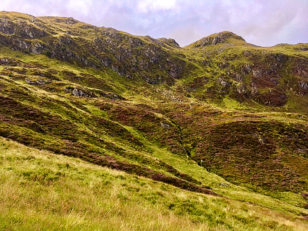 Scenery on Ben Ledi hike in Loch Lomond and The Trossachs region in Scotland