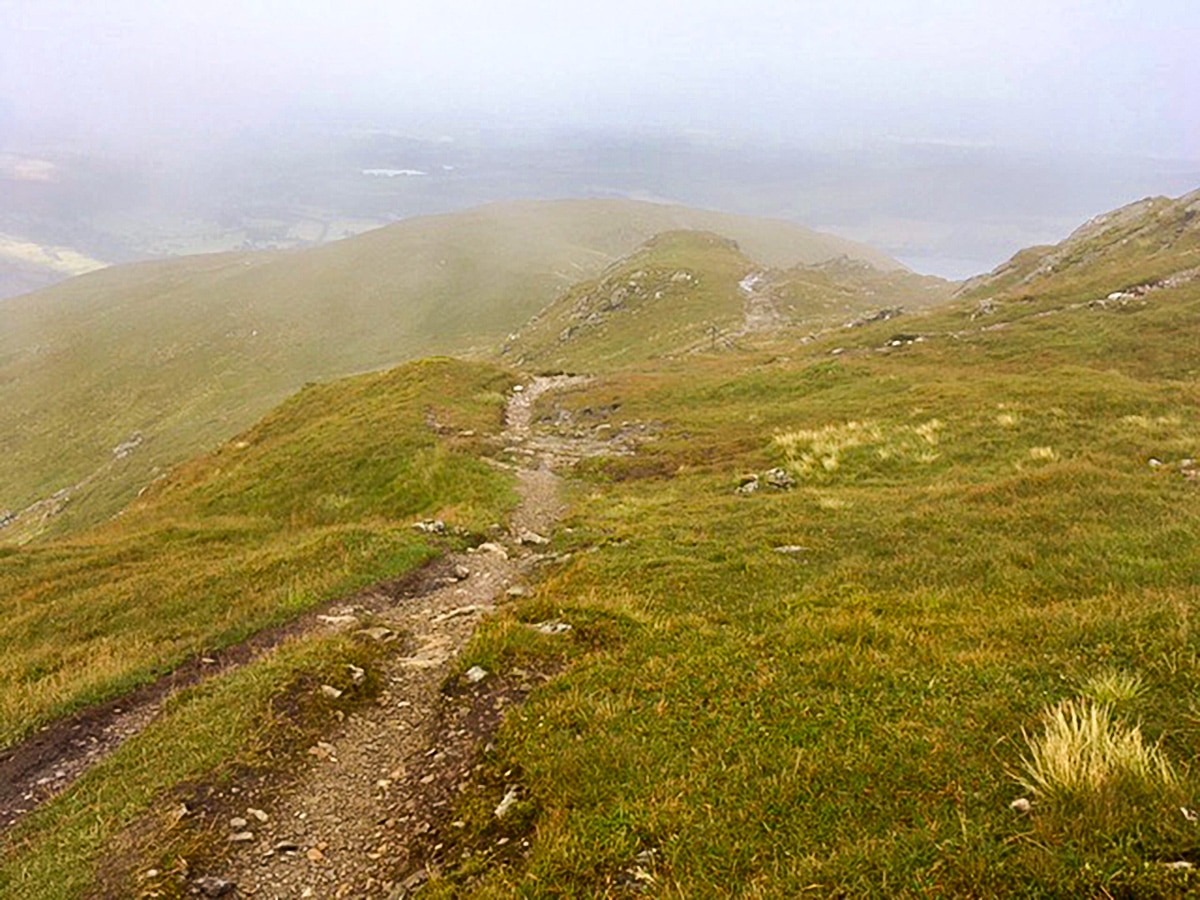 Descent on Ben Ledi hike in Loch Lomond and The Trossachs region in Scotland