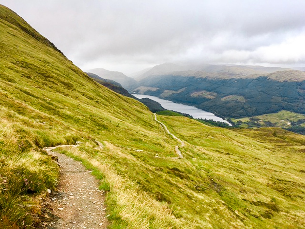 Loch Lubnaig on Ben Ledi hike in Loch Lomond and The Trossachs area in Scotland