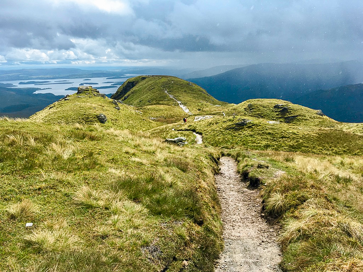 Path on Ben Lomond hike in Loch Lomond and The Trossachs region in Scotland