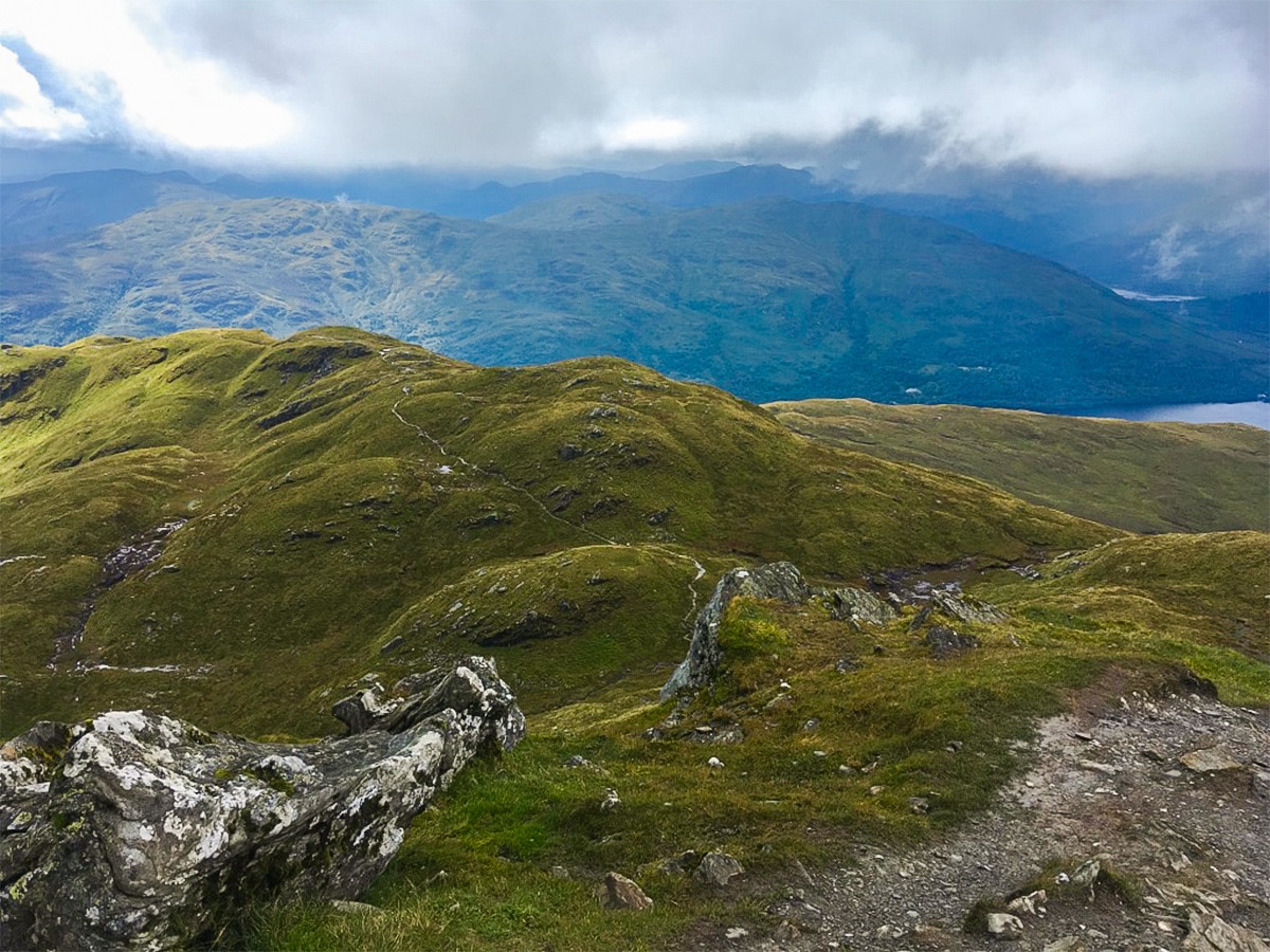 Ptarmigan ridge on Ben Lomond hike in Loch Lomond and The Trossachs region in Scotland