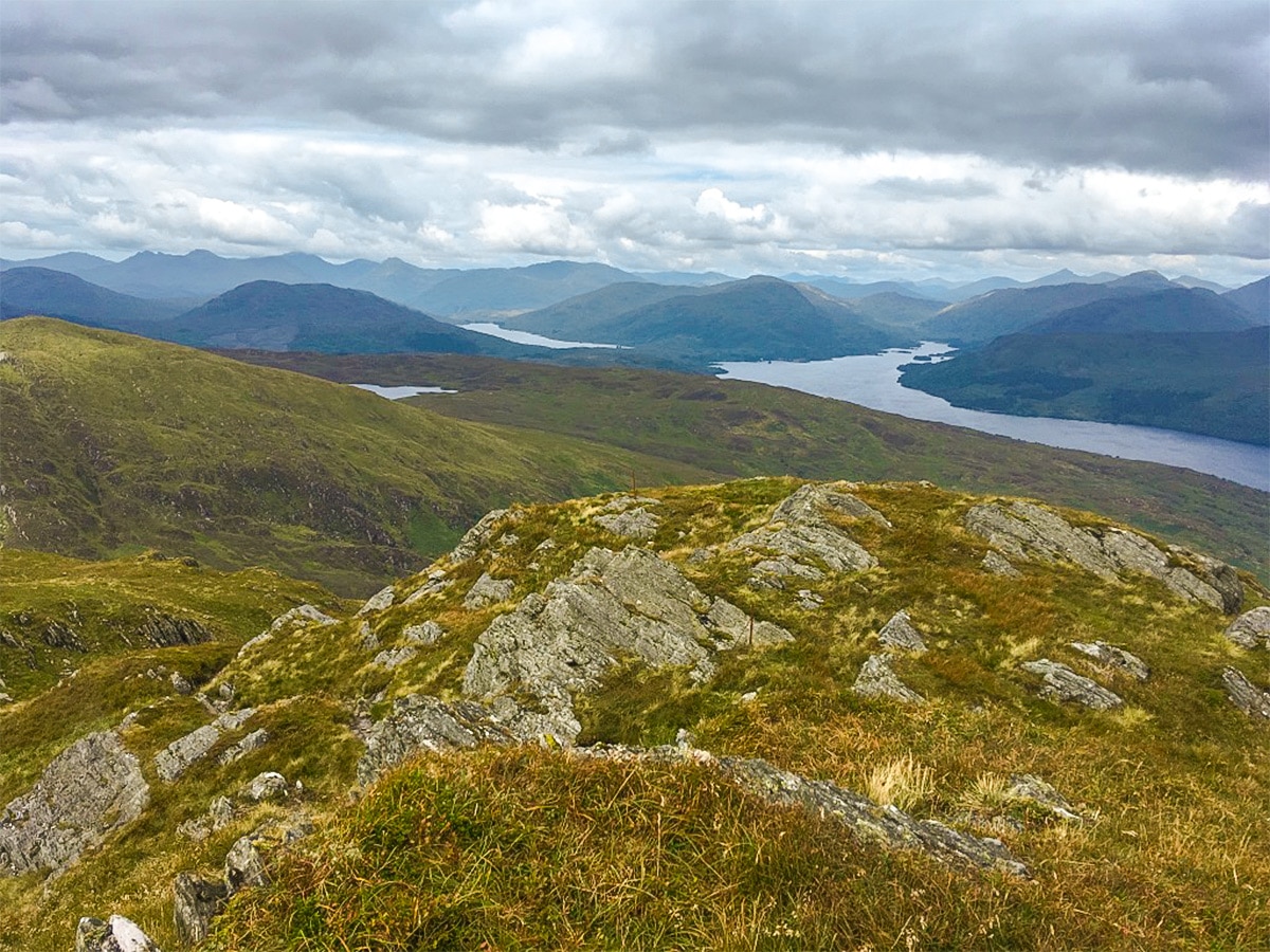 Loch Katrine on Ben Venue hike in Loch Lomond and The Trossachs region in Scotland