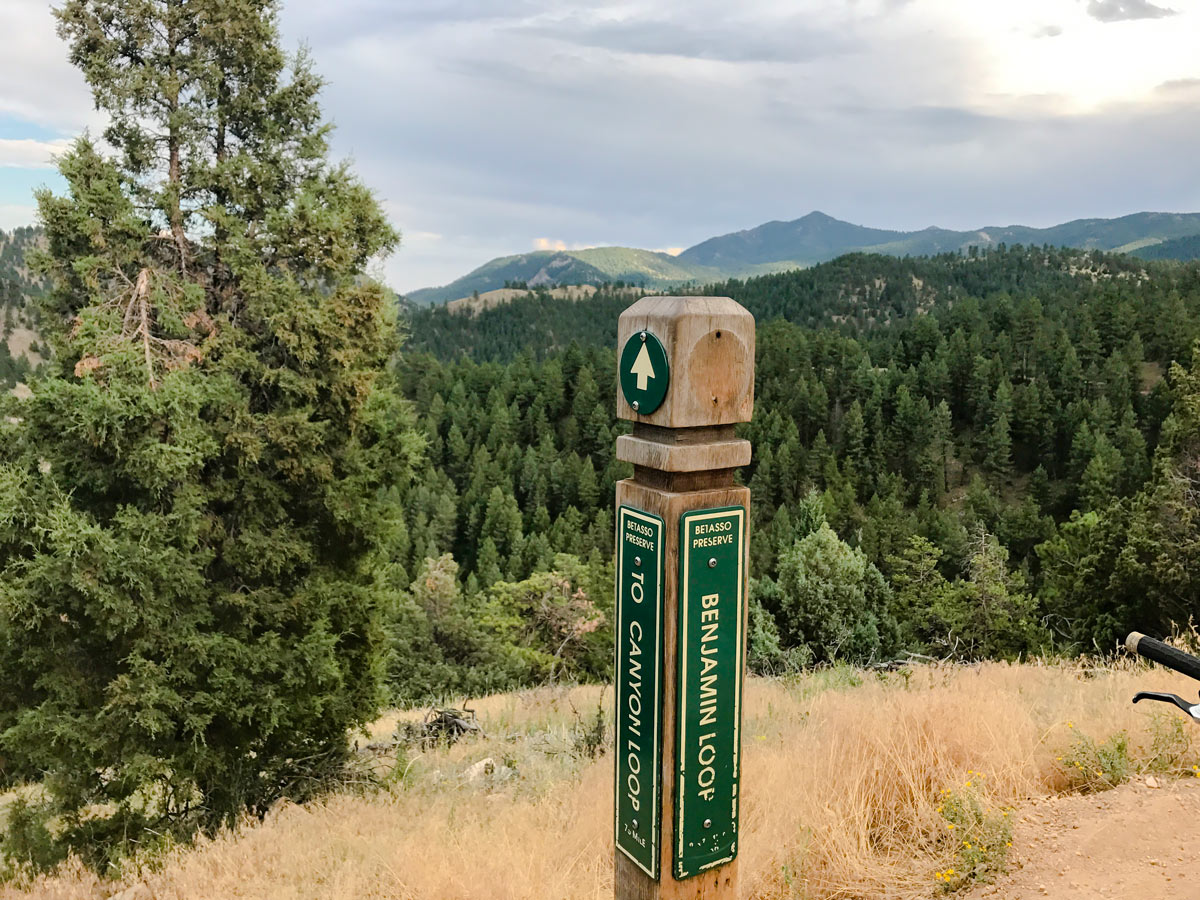 Junction on Betasso Preserve MTB trail near Boulder, Colorado