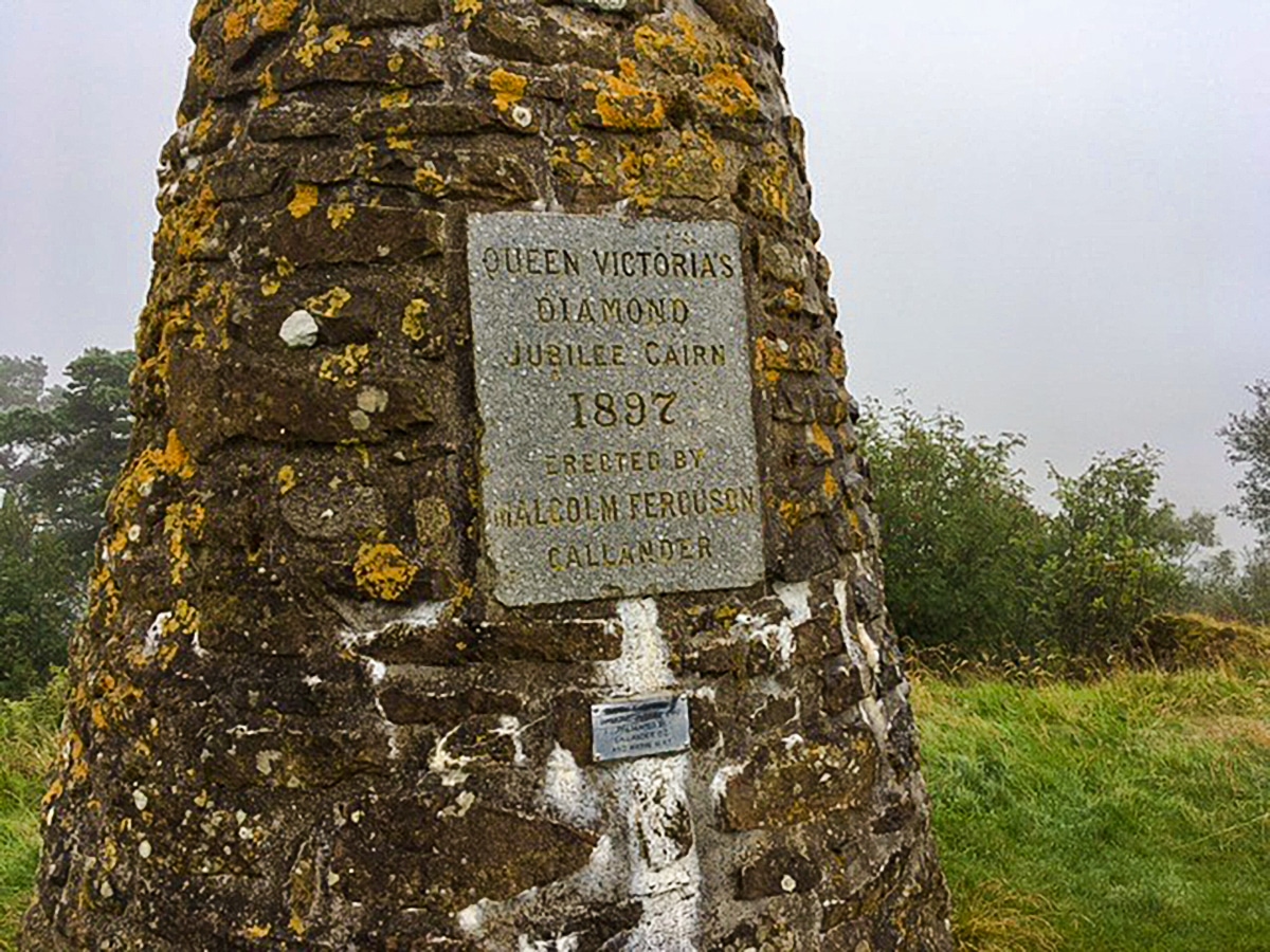 Jubilee monument on Callander Crags hike in Loch Lomond and The Trossachs region in Scotland