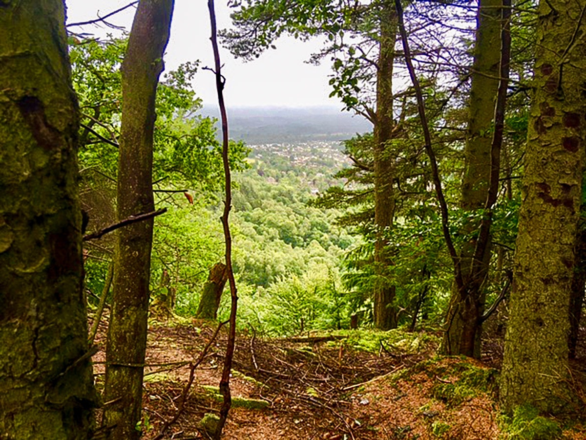 Beautiful view on Callander Crags hike in Loch Lomond and The Trossachs region in Scotland