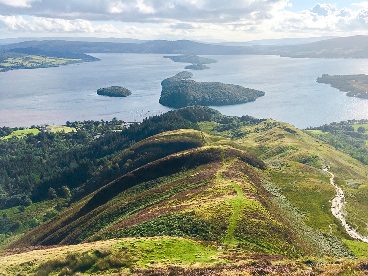 Ridge on Conic Hill hike in Loch Lomond and The Trossachs region in Scotland