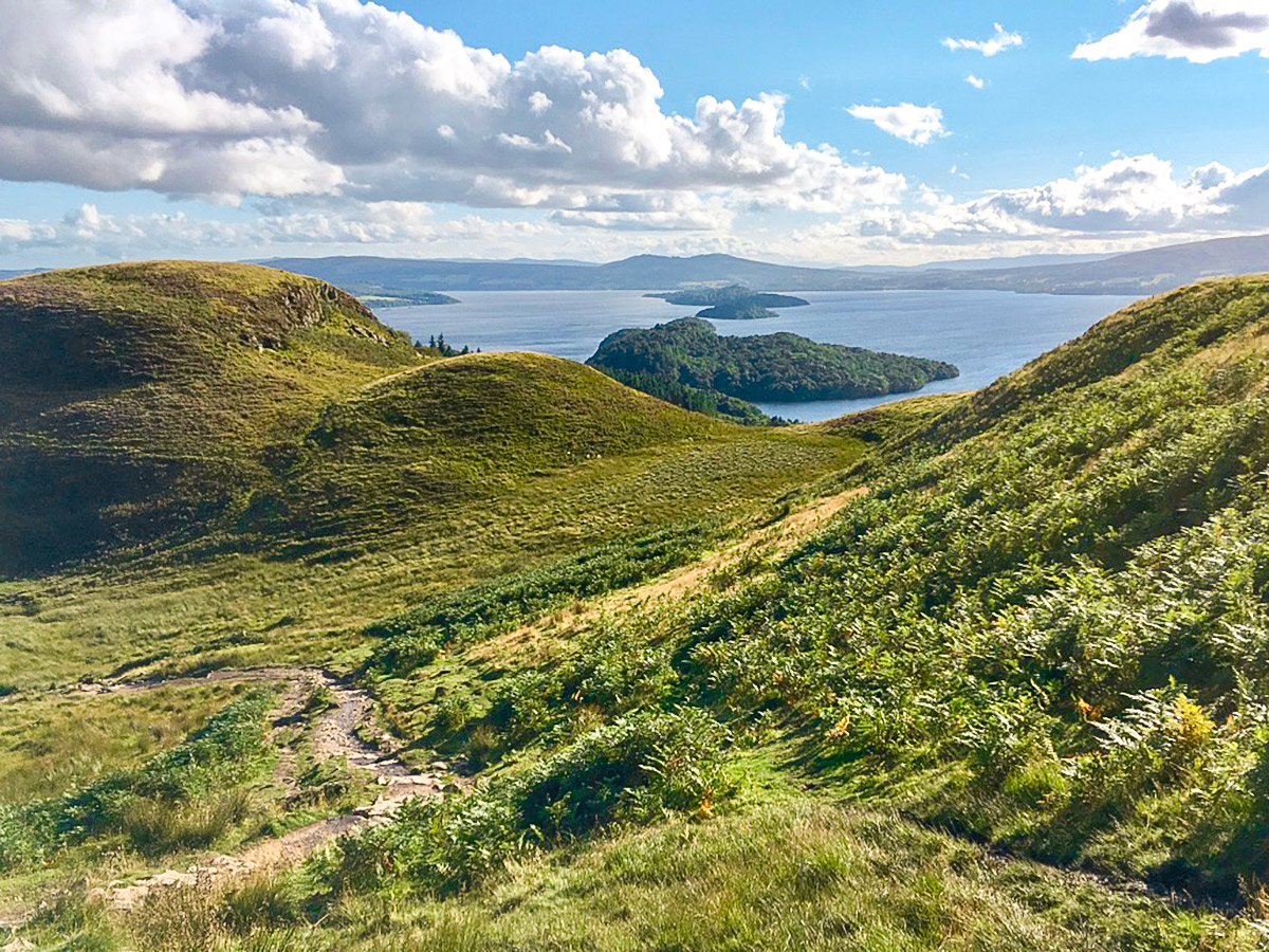 Loch Lomond on Conic Hill hike in Loch Lomond and The Trossachs region in Scotland