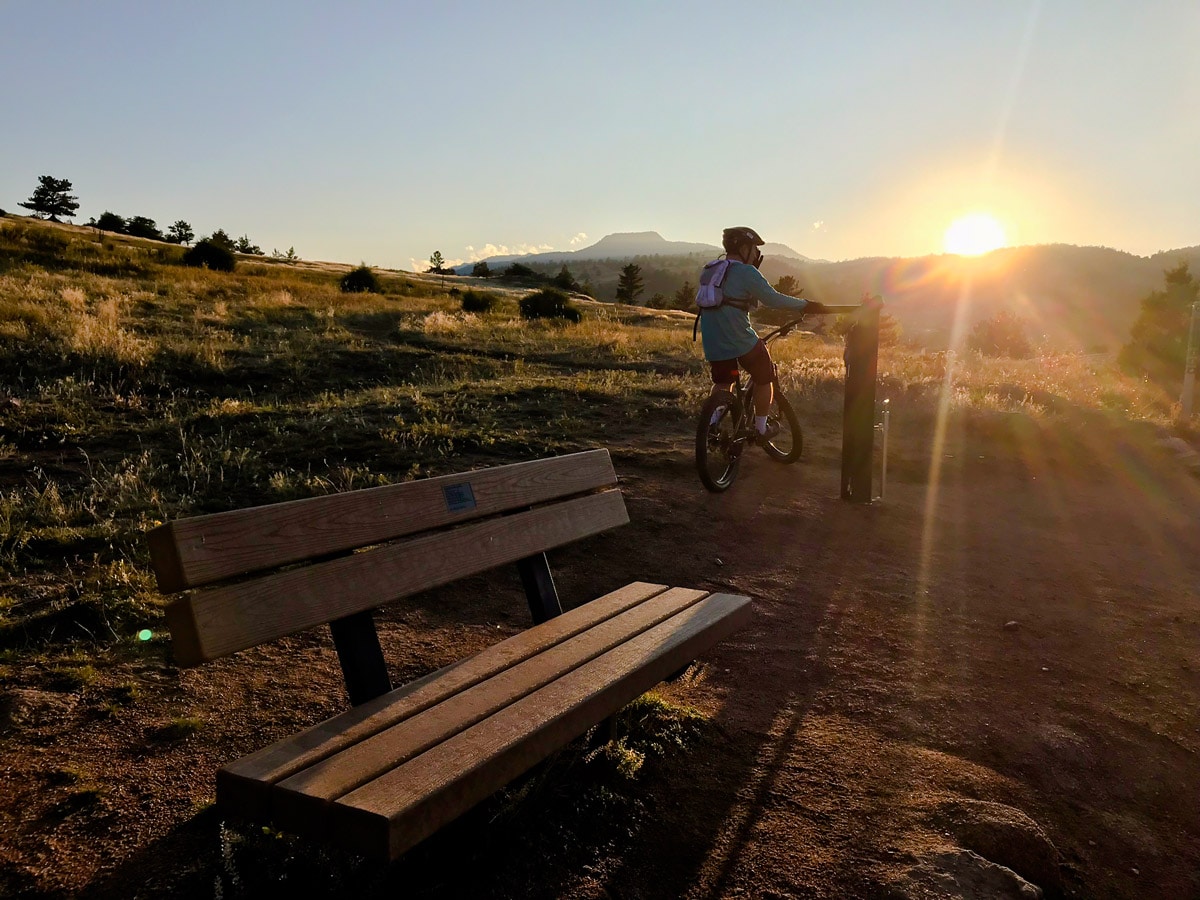 Junction on Heil Ranch mountain biking trail near Boulder, Colorado