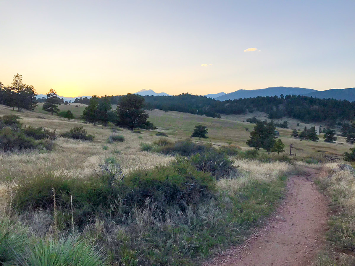Longs Peak view from Heil Ranch mountain biking trail near Boulder, Colorado