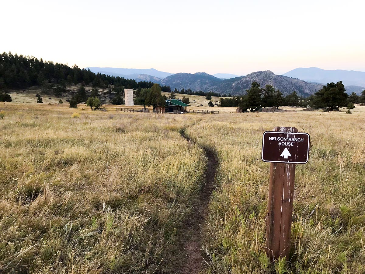 Nelson Cabin on Heil Ranch mountain biking trail near Boulder, Colorado