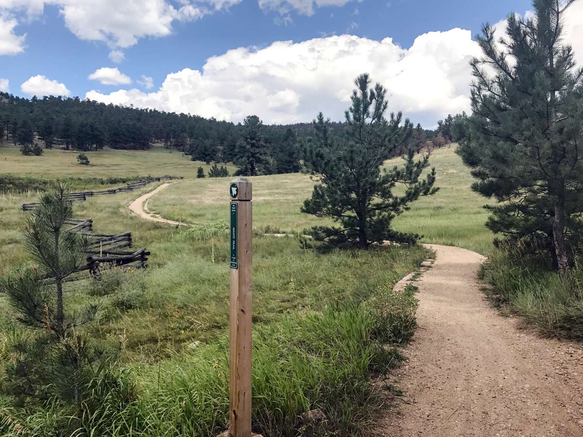 Wapiti trail on Heil Valley Ranch mountain biking trail in Boulder, Colorado, USA