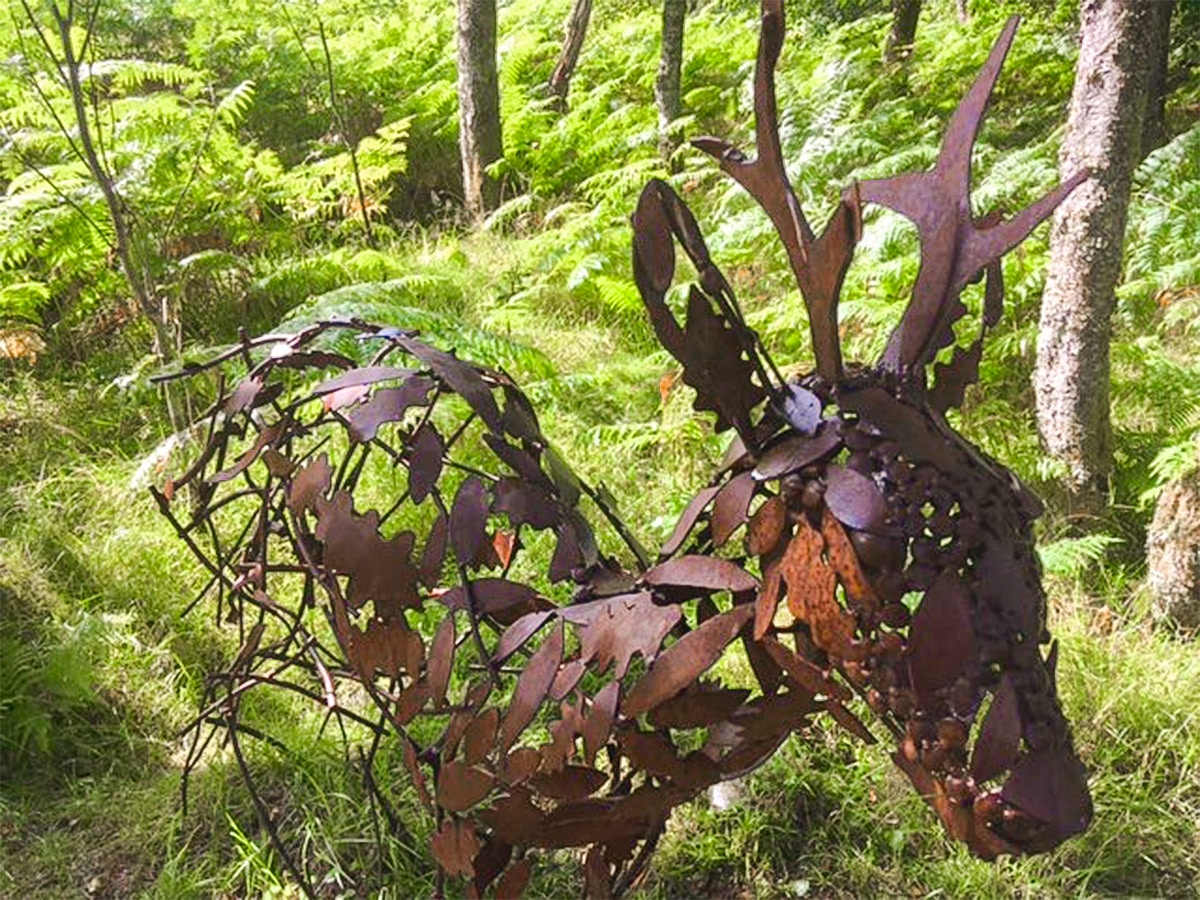Sculpture on Loch Venachar hike in Loch Lomond and The Trossachs region in Scotland