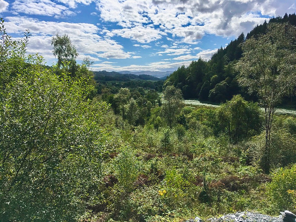 Views from the east end on Lochan Spling hike in Loch Lomond and The Trossachs region in Scotland