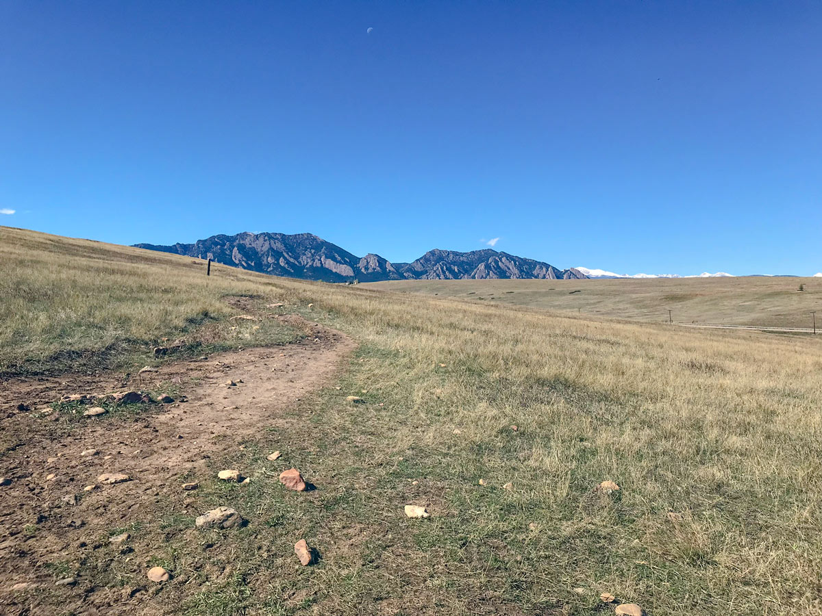 Path on Dirty Bismark - Marshall Mesa MTB trail near Boulder, Colorado