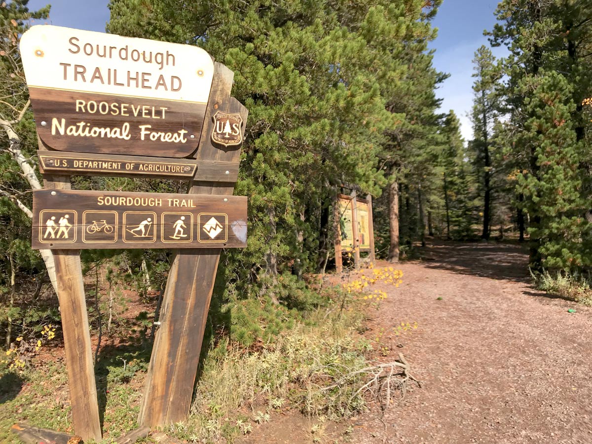 Trailhead on South Sourdough MTB trail near Boulder, Colorado