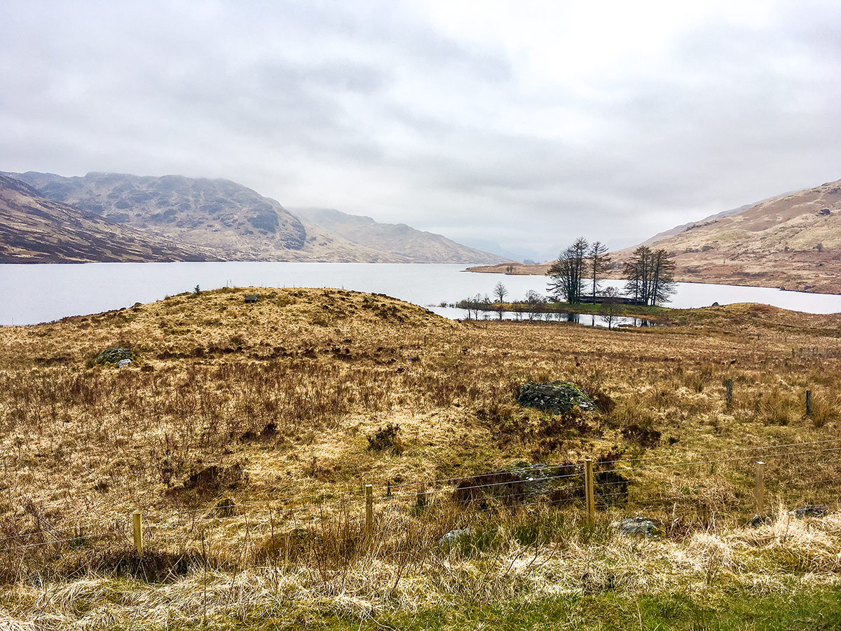 Loch Achray view on The Great Trossachs Path 1 trail in Loch Lomond and The Trossachs region in Scotland