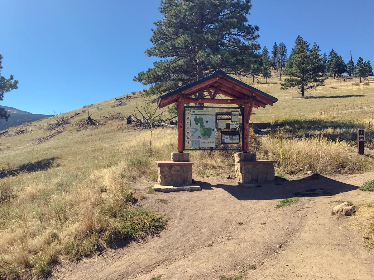 Trailhead of Walker Ranch Loop MTB trail near Boulder, Colorado