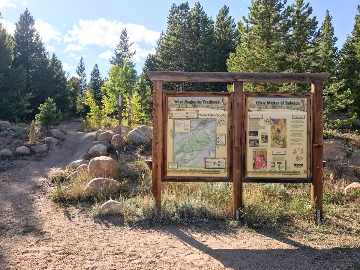 Trailhead of West Magnolia MTB trail near Boulder, Colorado