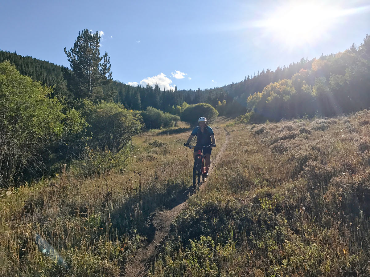 Lost Meadow on West Magnolia mountain biking trail near Boulder, Colorado